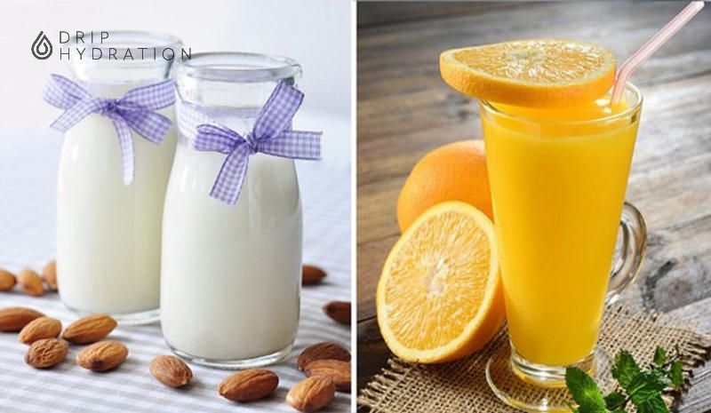 Tác hại uống nước cam và sữa